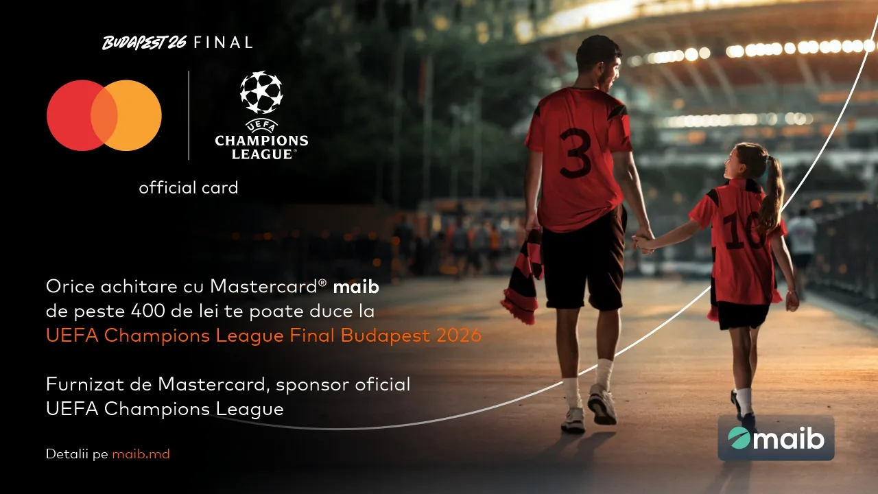 Pasiunea pentru fotbal te poate duce la Finala UEFA Champions League Budapesta 2026, cu maib și Mastercard /P/