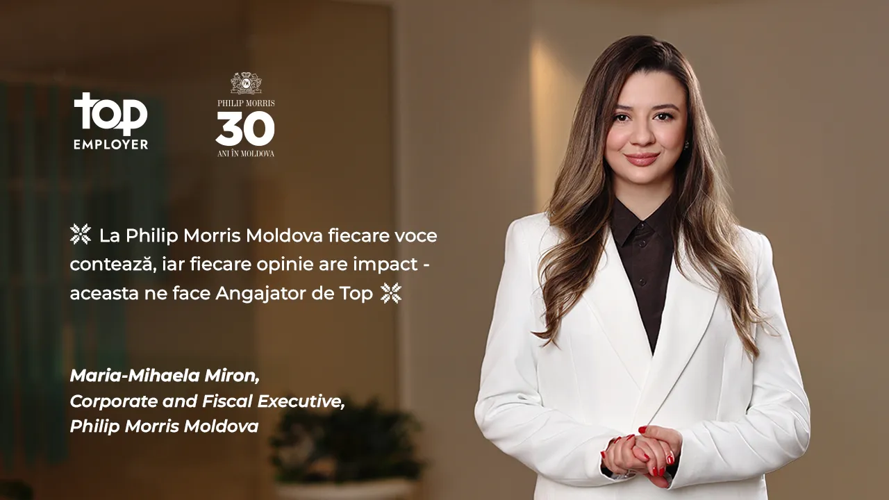 /VIDEO/ Oameni care inspiră: Cum a ajuns Maria-Mihaela Miron să-și construiască o carieră de succes la Philip Morris Moldova /P/