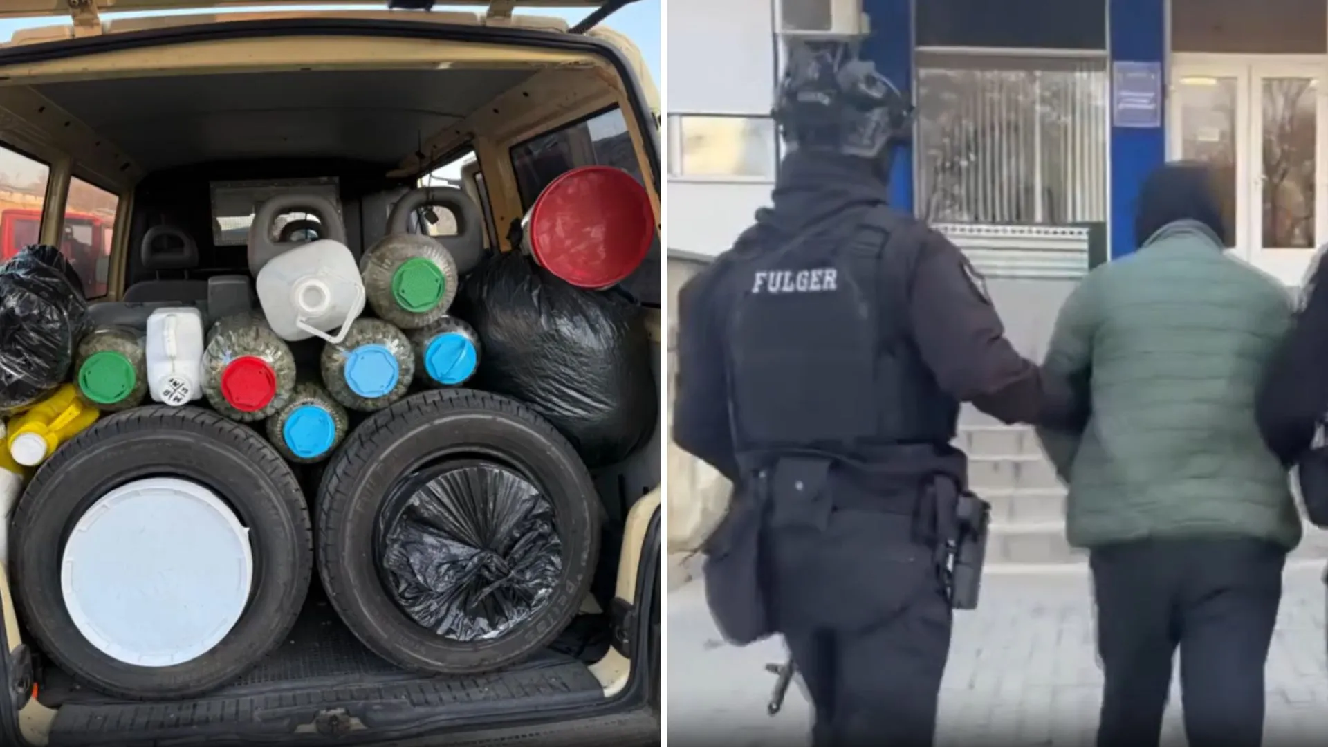 /VIDEO/ „Câte unul, afară!”: Zeci de kilograme de droguri ridicate de la o fermă din Anenii Noi