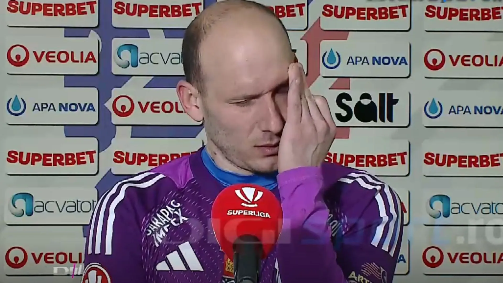 Portarul Denis Rusu, cu lacrimi în ochi după o greșeală între buturi: Unirea Slobozia a pierdut duelul din Botoșani