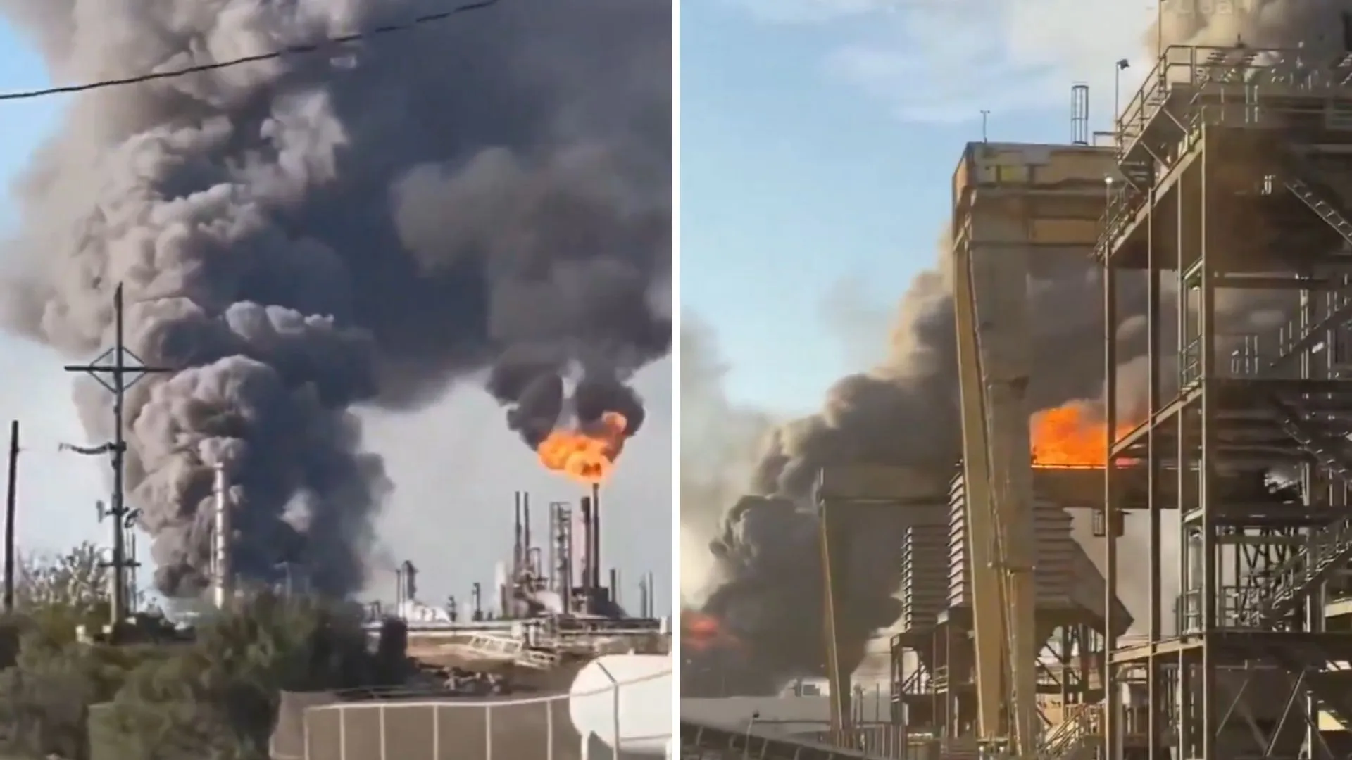 /VIDEO/ Explozie de proporții la una dintre cele mai mari rafinării din Texas: Imagini cu flăcări uriașe și fum dens