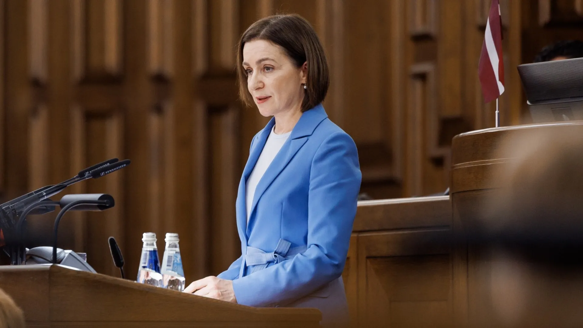 /VIDEO/ Poezia lui Grigore Vieru, în Parlamentul Letoniei. Maia Sandu: „Moldova este astăzi aici datorită încăpățânării”