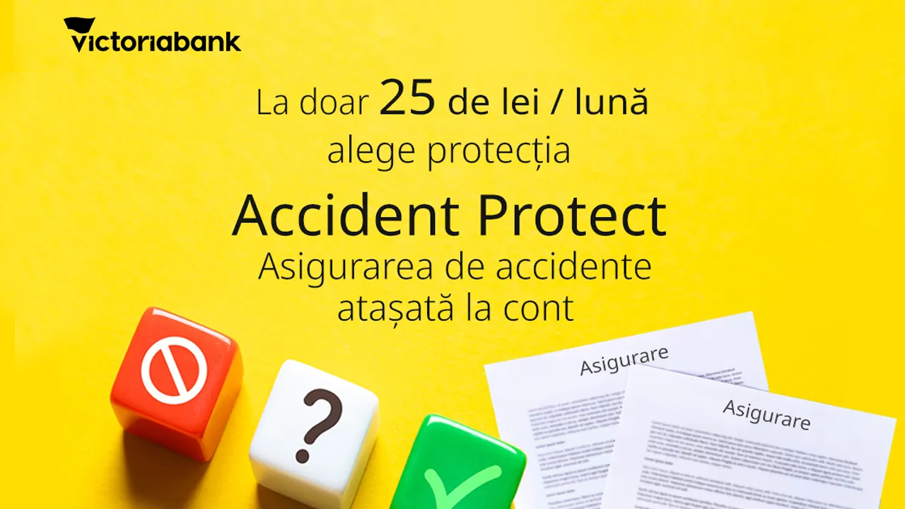 Victoriabank lansează asigurarea de accidente atașată contului curent, cu doar 25 de lei pe lună /P/