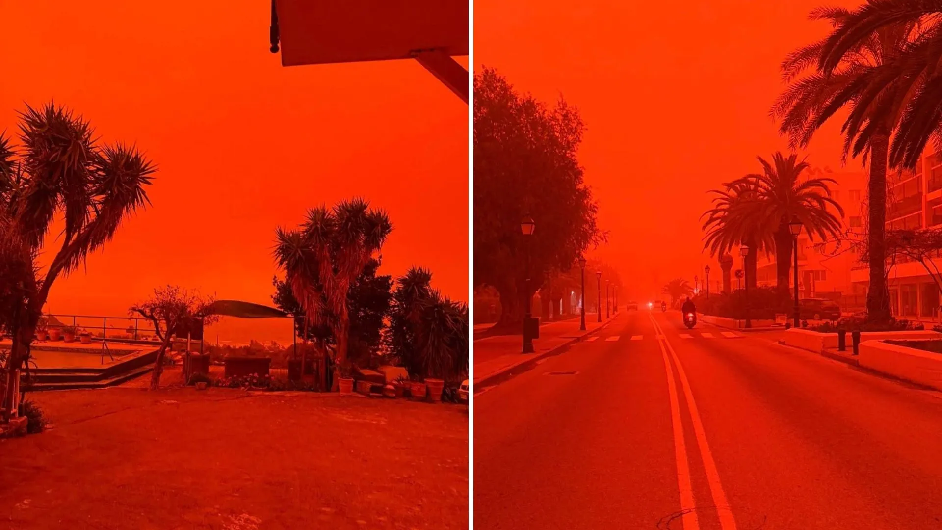 /VIDEO/ Peisaj apocaliptic în Grecia: Cerul insulei Creta s-a colorat în roșu din cauza unei furtuni de nisip