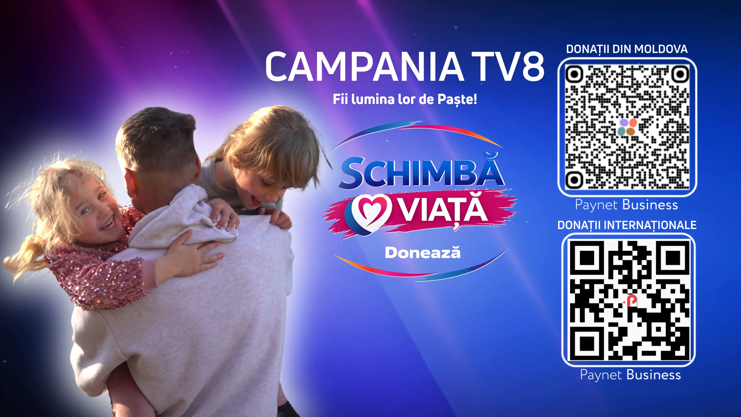 /PROMO/ Campania „Schimbă o viață”: Donează pentru Sergiu și fetițele lui. Fii lumina lor de Paște! 