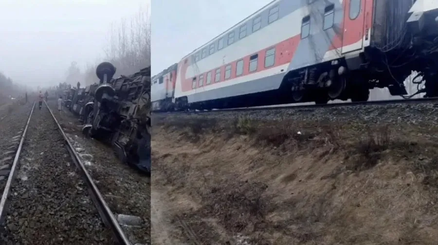 /VIDEO/ Accident feroviar în Rusia: 7 vagoane s-au răsturnat, iar 24 de persoane au fost rănite