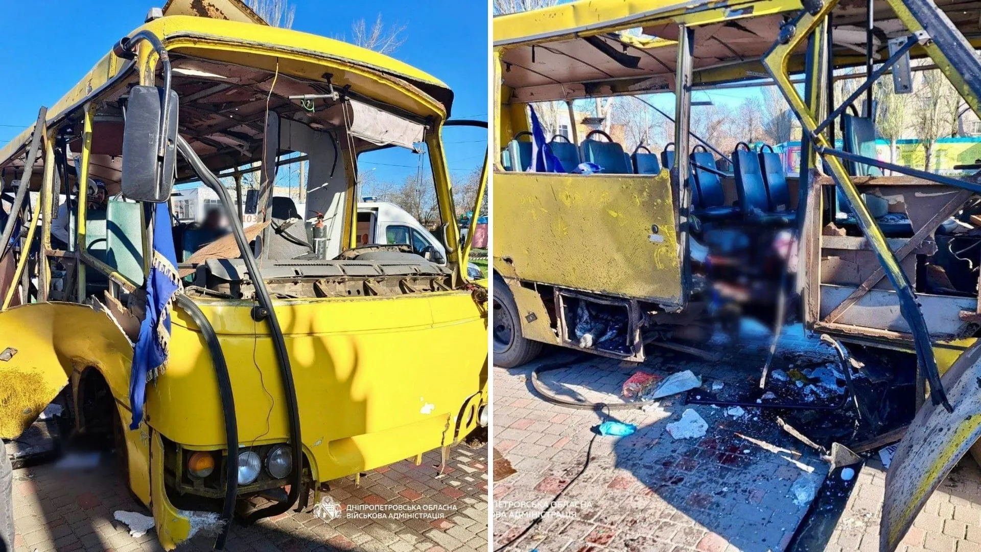 /FOTO/ „Terorism deliberat împotriva civililor”: Trei morți și 16 răniți la Dnipro după ce armata rusă a atac un microbuz