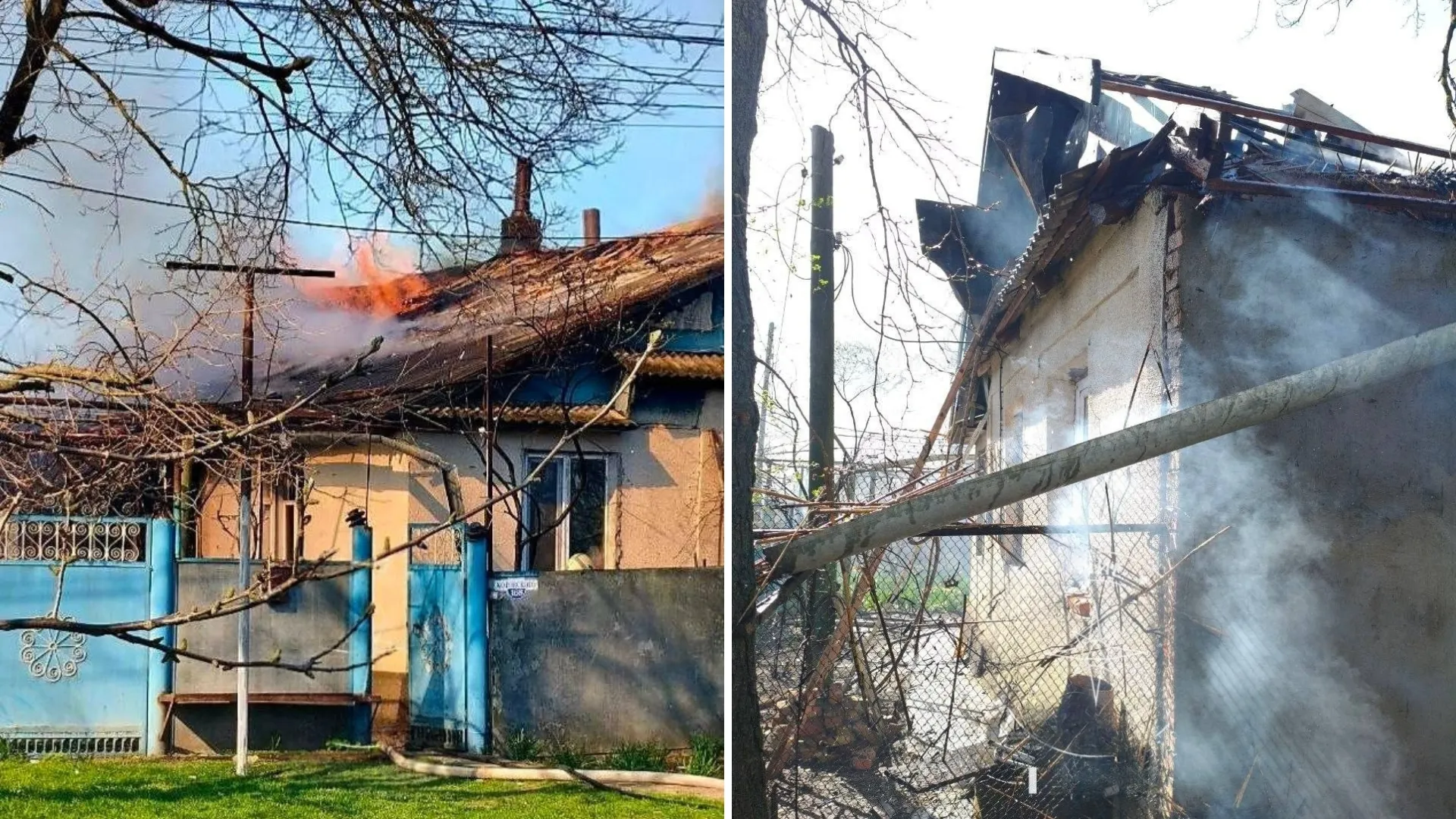/VIDEO/ Incendiu masiv într-o casă din Slobozia: Cum a reușit un bătrân să scape cu viață