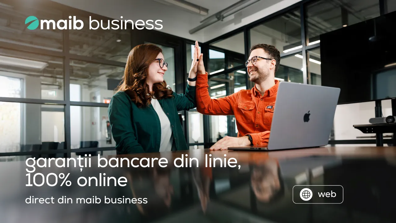 Nou la maib: puteți obține garanțiile bancare din linie 100% online, direct din maib business (versiunea web)