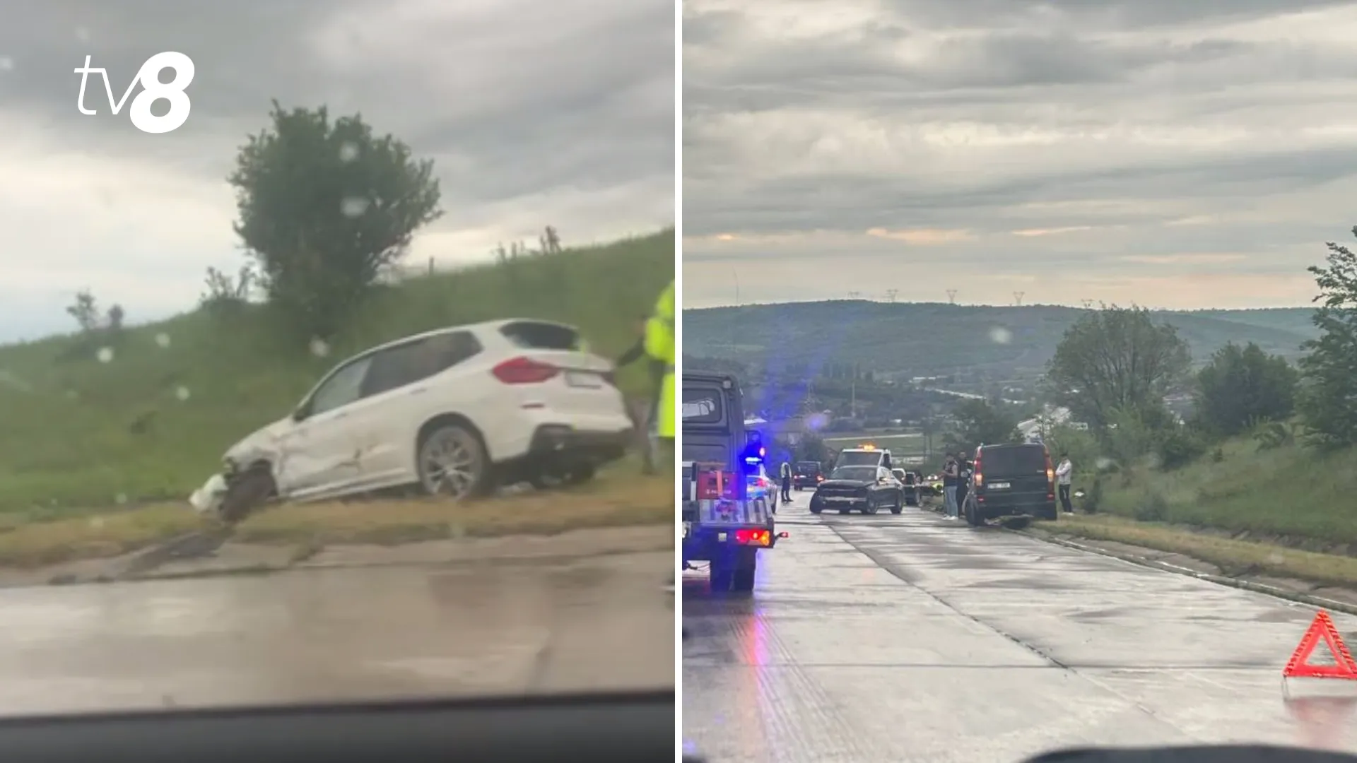 /VIDEO/ Accident la Băcioi: O femeie a fost rănită după ce două automobile s-au lovit frontal