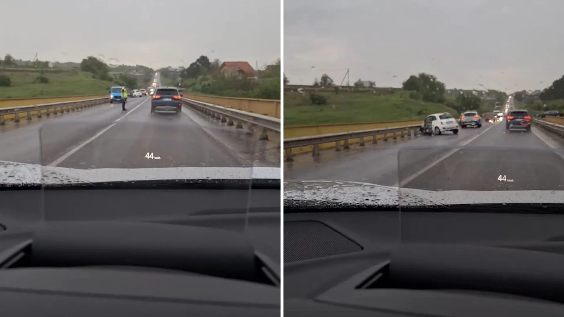 /VIDEO/ Accident violent la Budești: Două mașini s-au ciocnit frontal, după ce una a ieșit pe contrasens