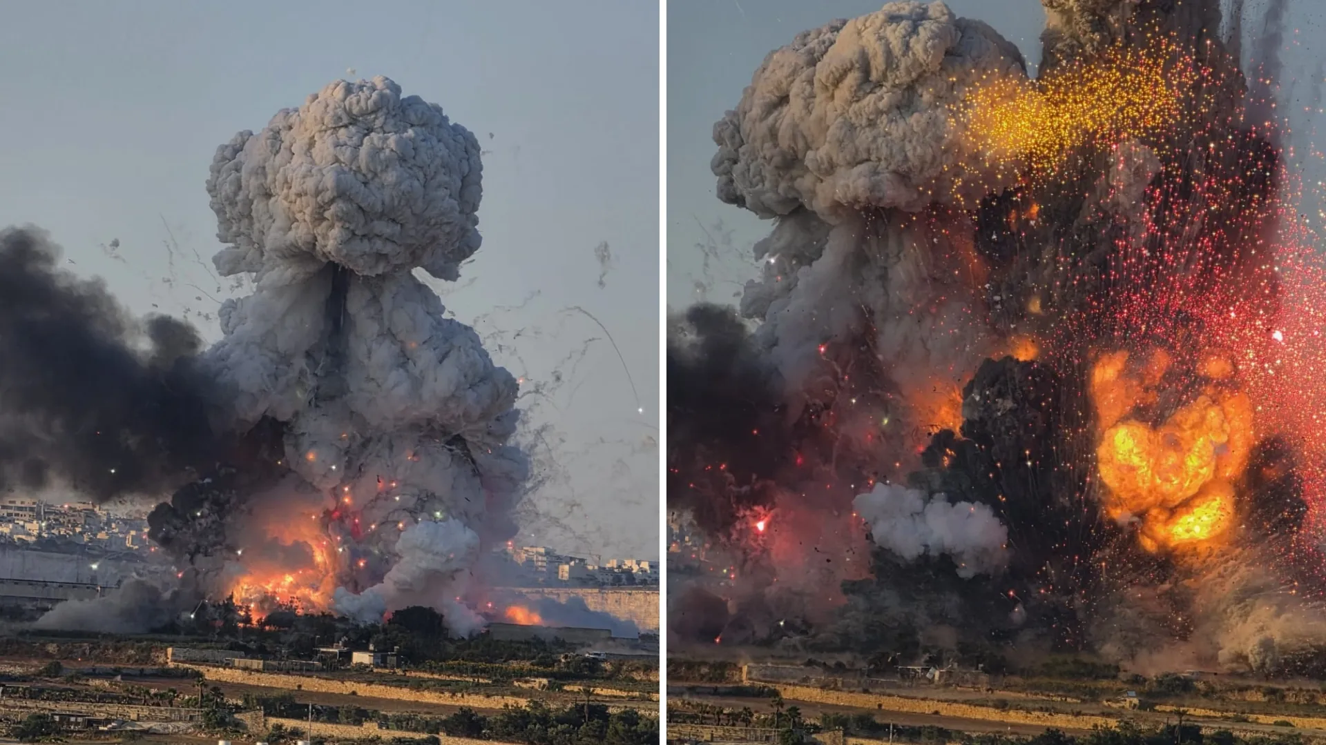 /VIDEO/ Explozie puternică la o fabrică de artificii din Malta: Două persoane rănite și distrugeri semnificative în zonă