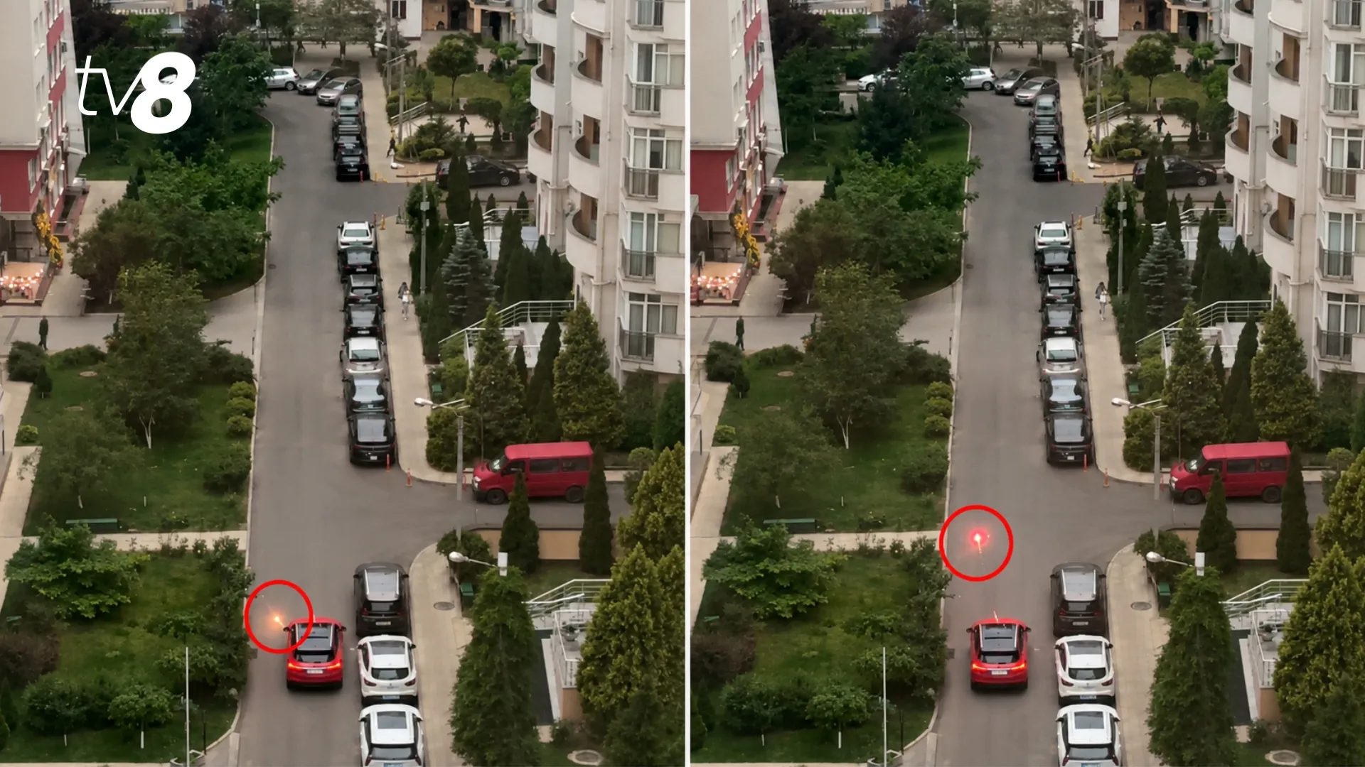 /VIDEO/ Pericol printre blocuri în Chișinău: Momentul în care un șofer lansa focuri de artificii din mașină