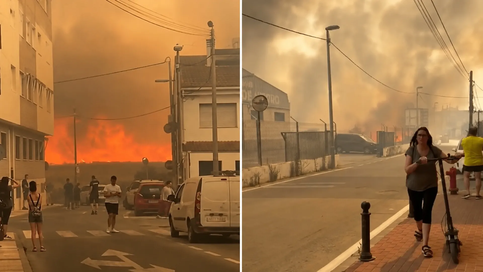 /VIDEO/ Cer negru de fum în Spania: Peste 200 de oameni a fost evacuați de urgență