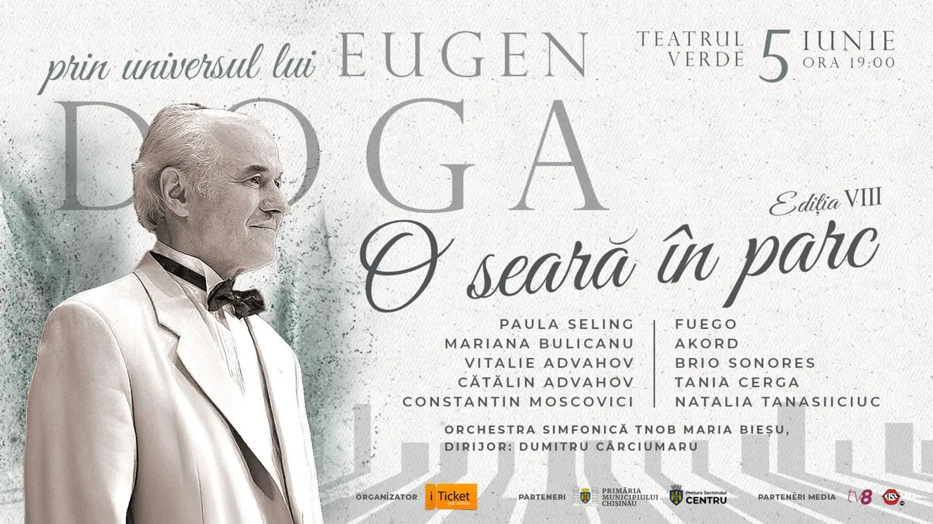 „O seară în parc – prin universul lui Eugen Doga”: artiști aleși pe sprânceană pentru un omagiu adus Maestrului
