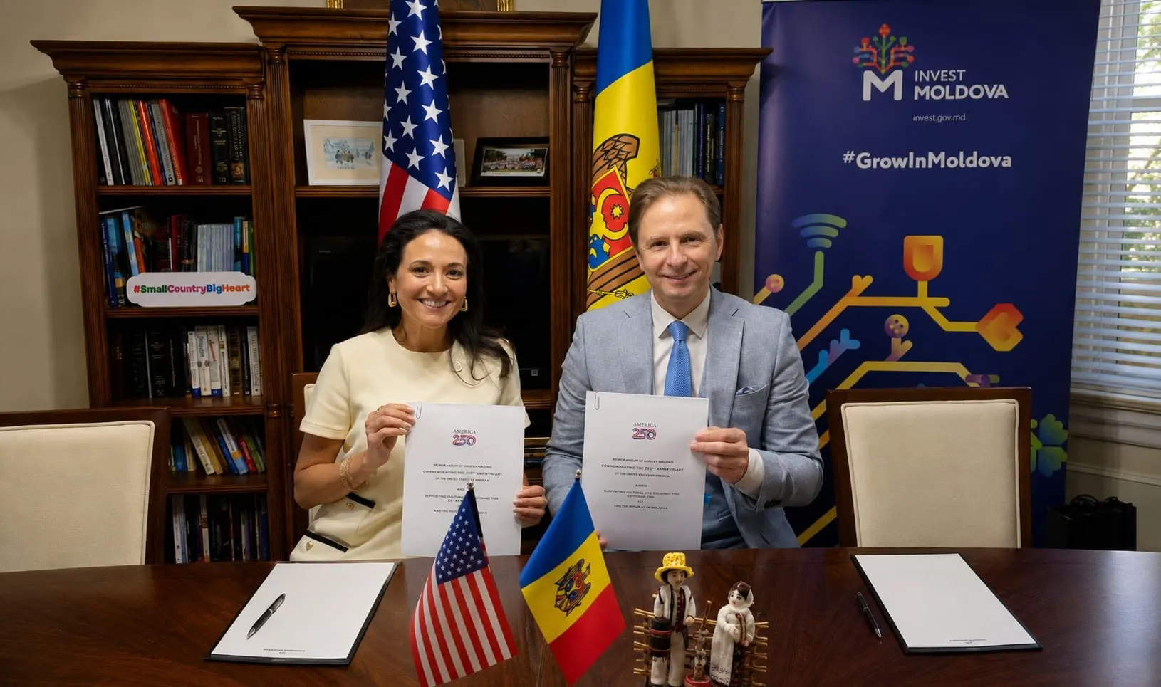 Memorandum de cooperare semnat între Moldova și SUA: Vor fi lansate proiecte comune în contextul aniversărilor independenței