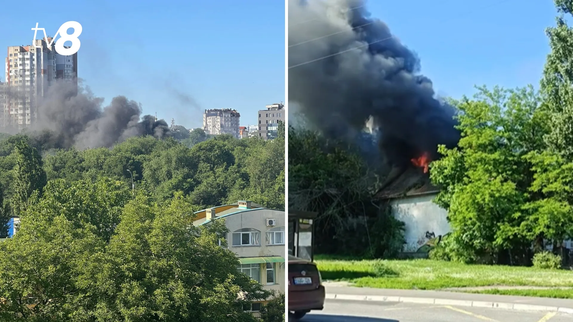 /VIDEO/ Fum dens în centrul Chișinăului: Pompierii au intervenit de urgență