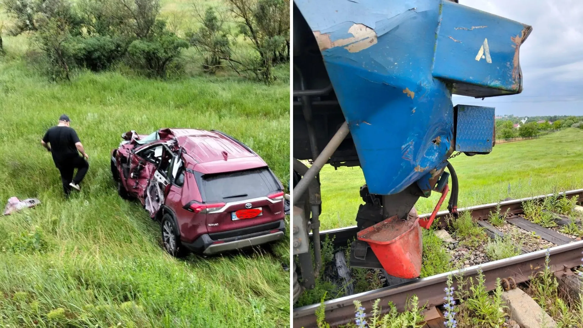 Accident feroviar la Cimișlia: O mașină cu cinci persoane, lovită de tren