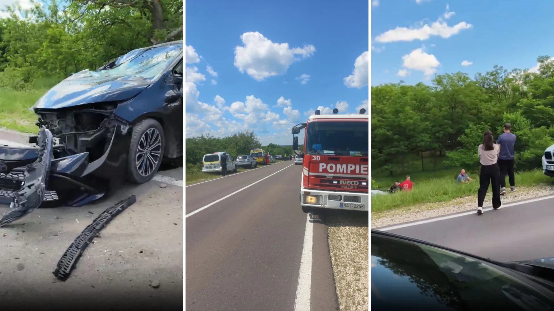 /VIDEO/ Accident grav la Ialoveni: Patru răniți, inclusiv o adolescentă blocată între fiare