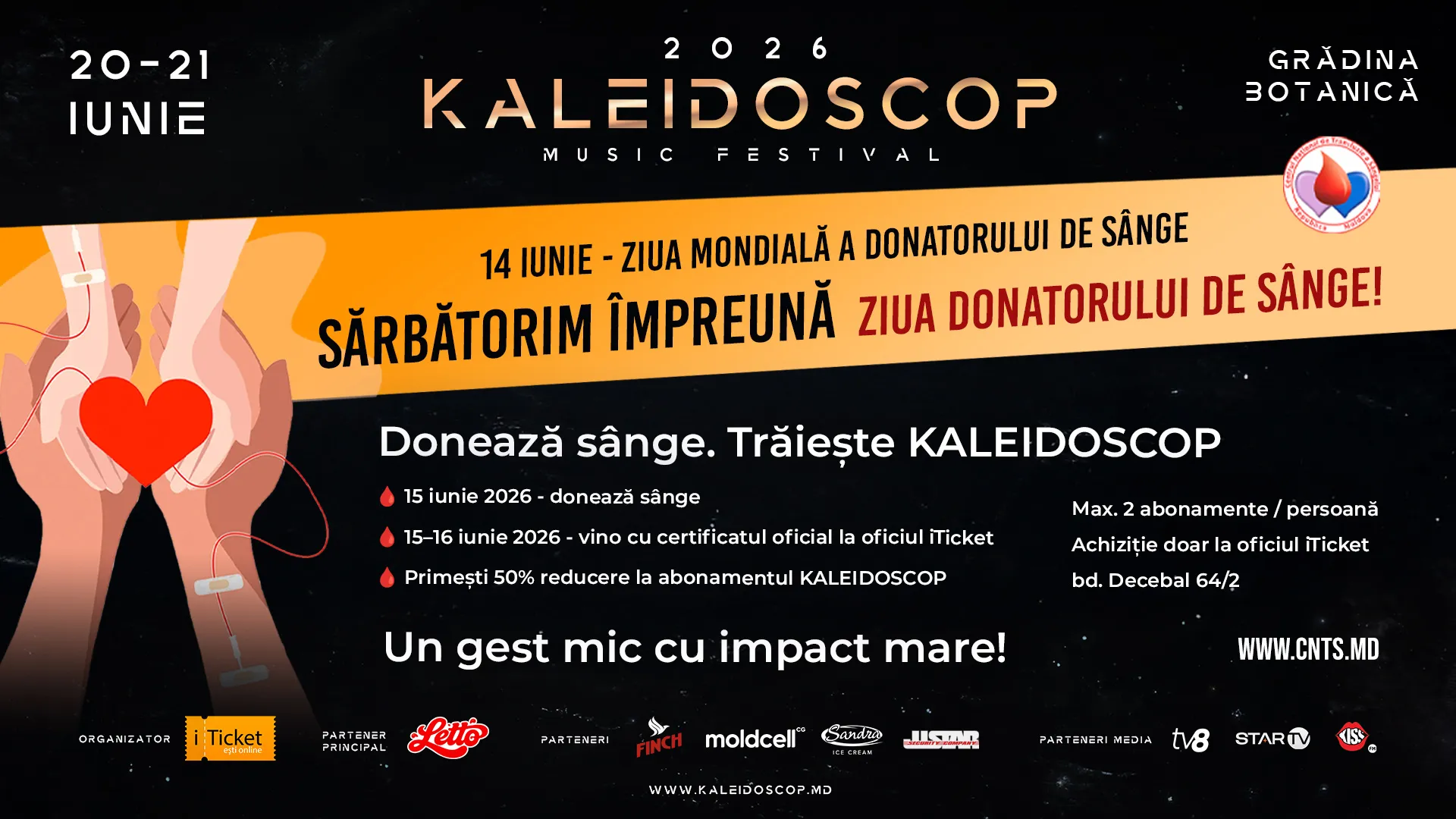 Donează sânge. Trăiește KALEIDOSCOP: 50% reducere la abonamentul festivalului /P/