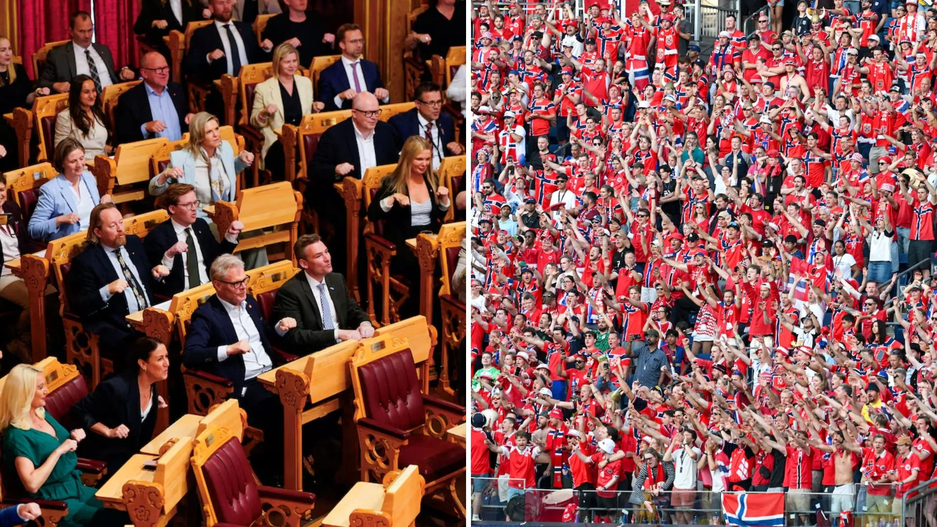 /VIDEO/ Norvegienii fac spectacol la Cupa Mondială: Momentul în care deputații de la Oslo imită vâslitul în stil viking