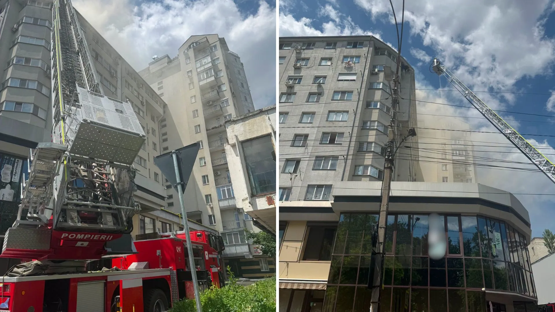 /FOTO/ Incendiu în Chișinău: Mansarda unui bloc, cuprinsă de flăcări. Locatarii sunt evacuați