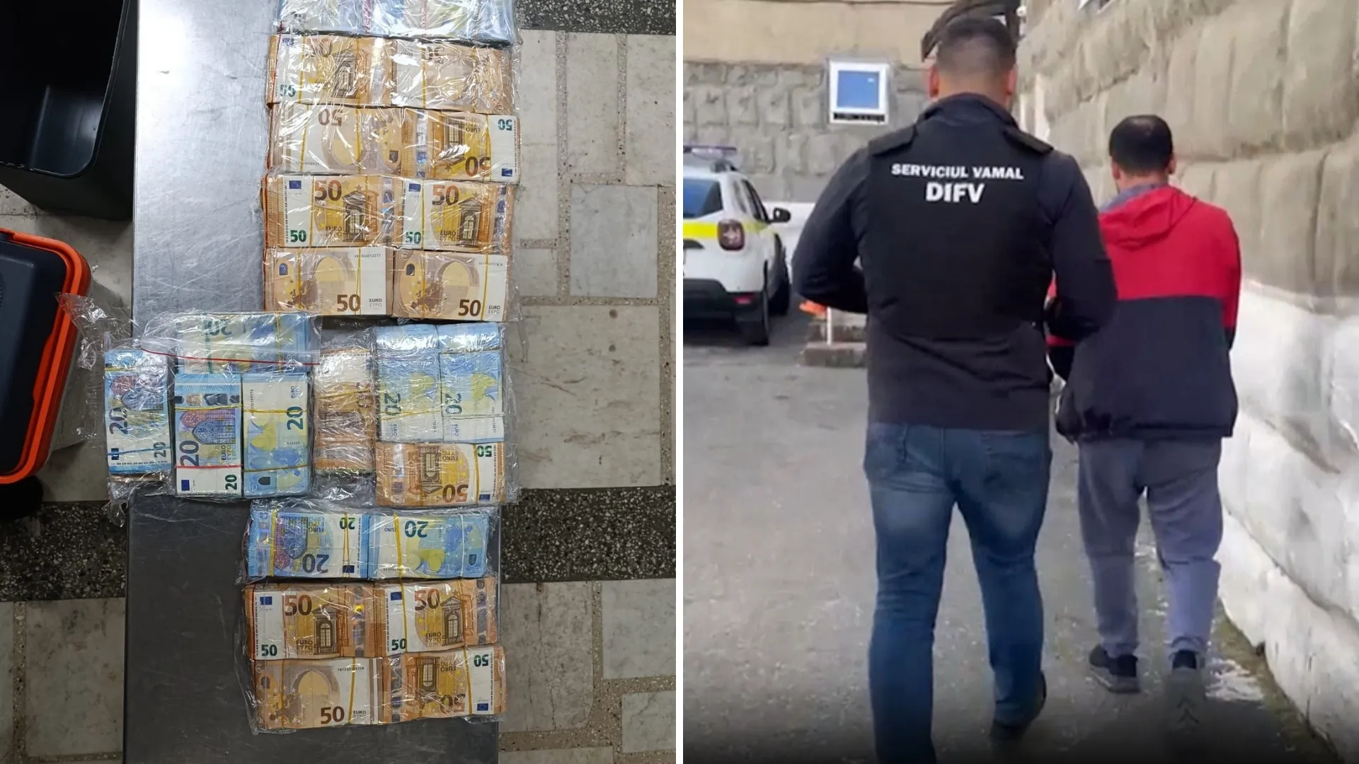 /VIDEO/ 170.000 de euro congelați: Descoperirea făcută de vameși într-un microbuz Moldova-Irlanda