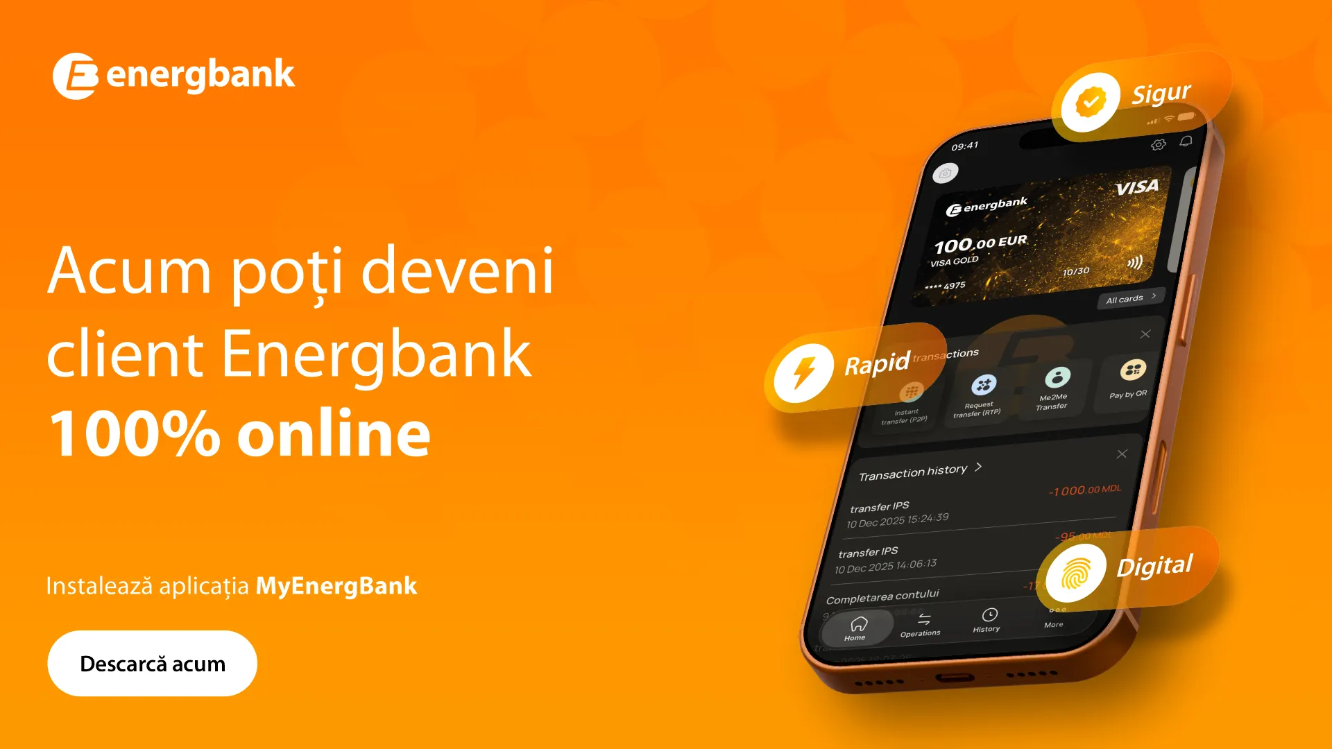 Devino client Energbank în doar două minute. Online, de oriunde te-ai afla /P/