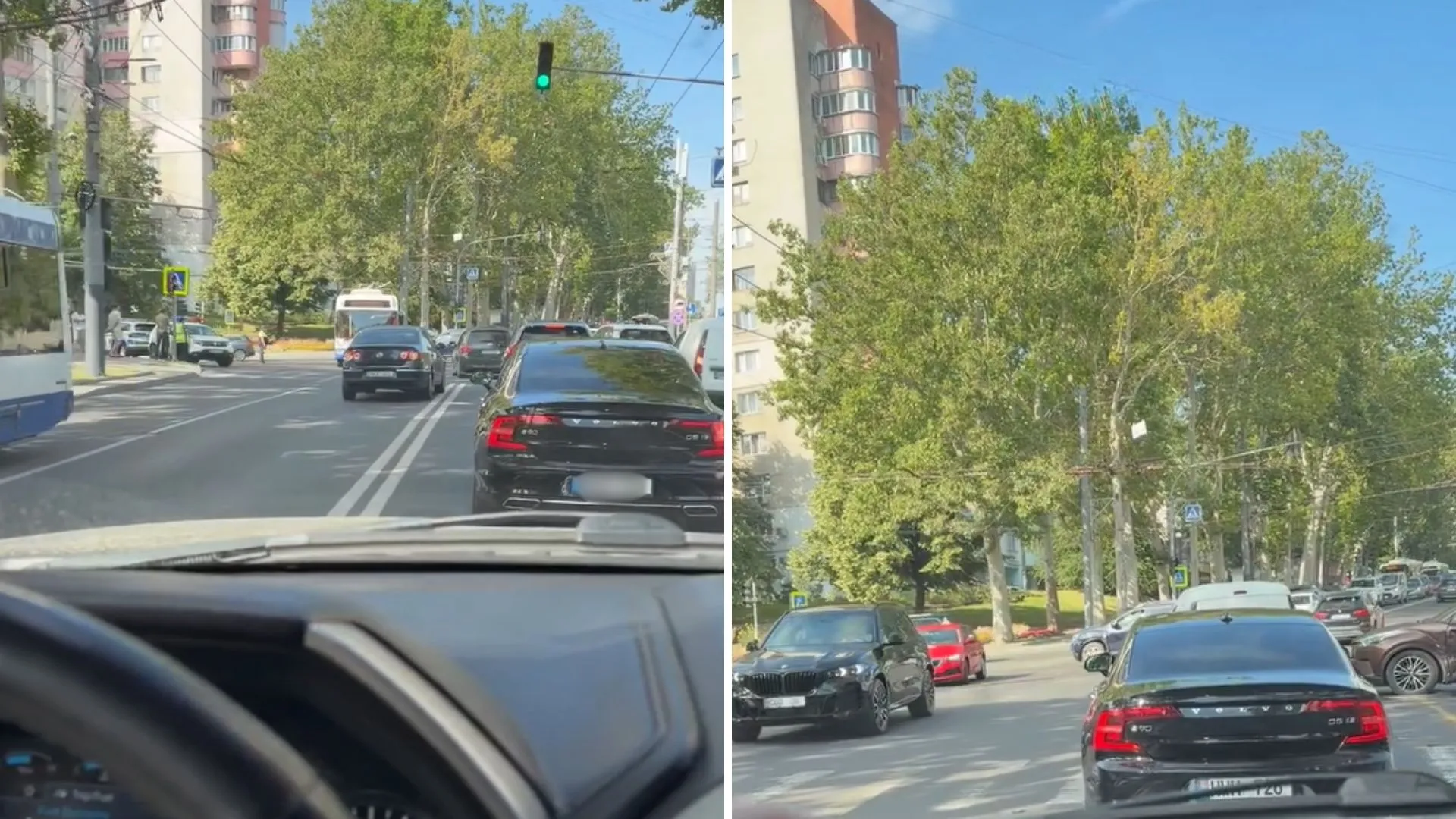 /VIDEO/ Ambuteiaje în sectorul Buiucani după un accident: Troleibuzele circulă cu modificări. Ce stradă să evitați