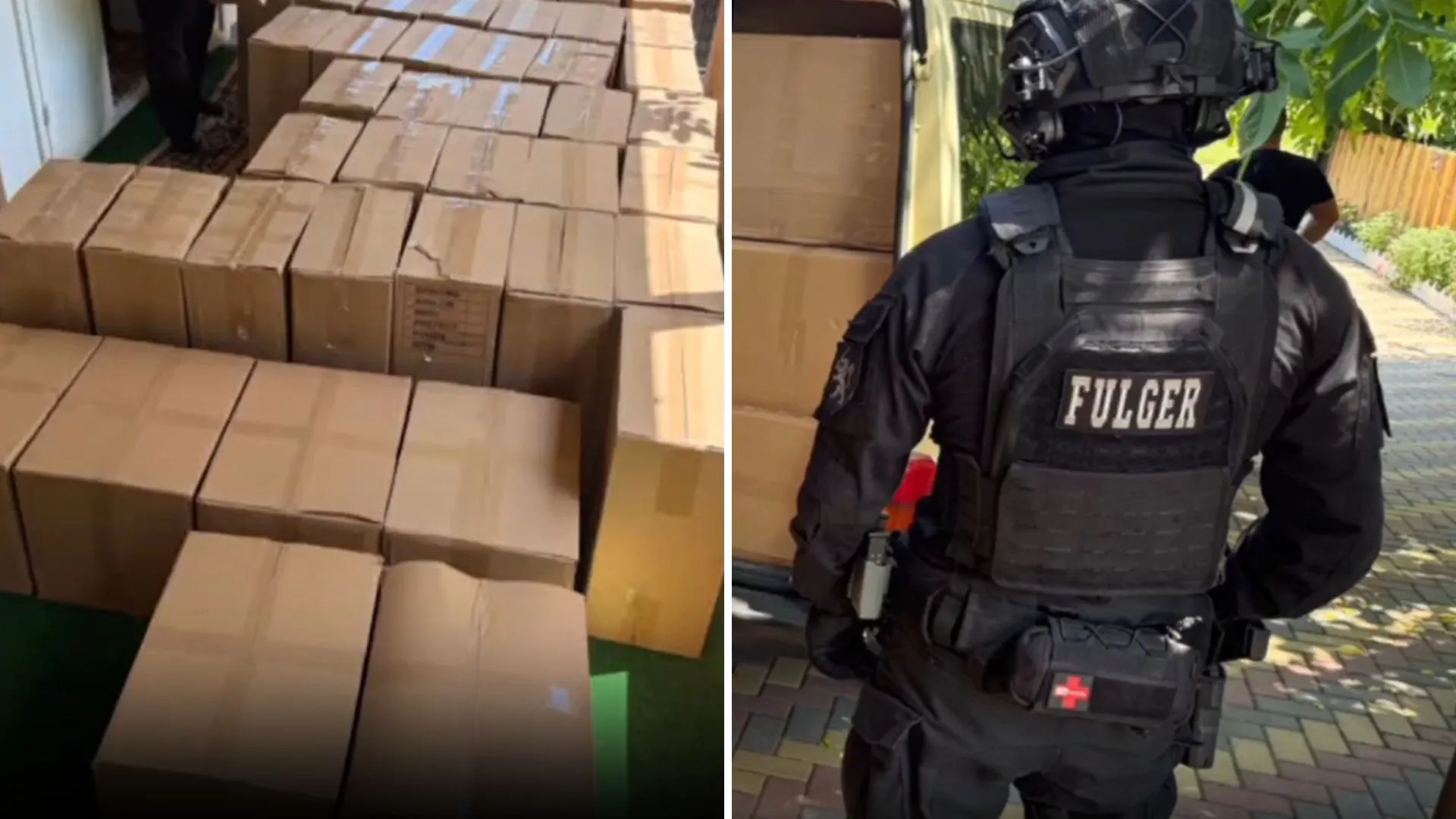 /VIDEO/ Contrabandă cu sute de mii de țigări, de peste un milion de lei: Mai mulți bărbați, cercetați