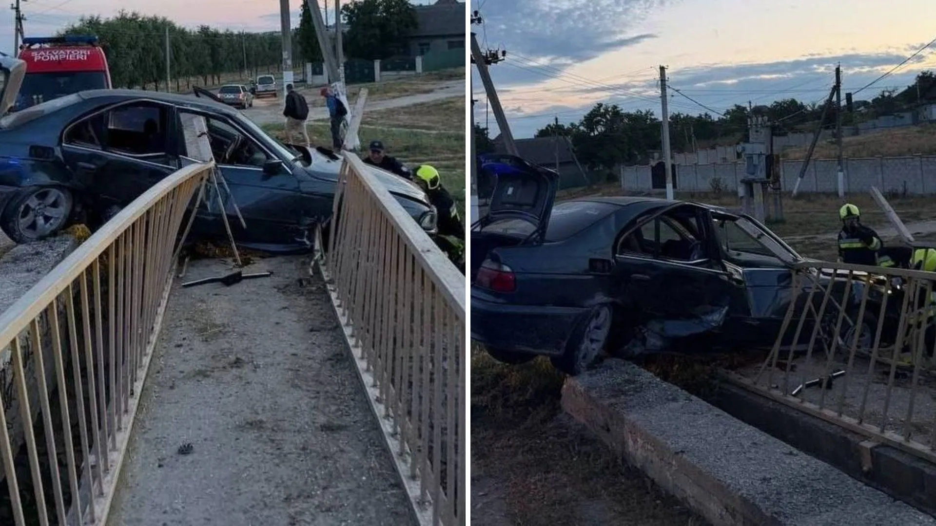 /VIDEO/ Tragedie în raionul Cahul: Un mort și doi răniți după ce un automobil s-a izbit de un pod