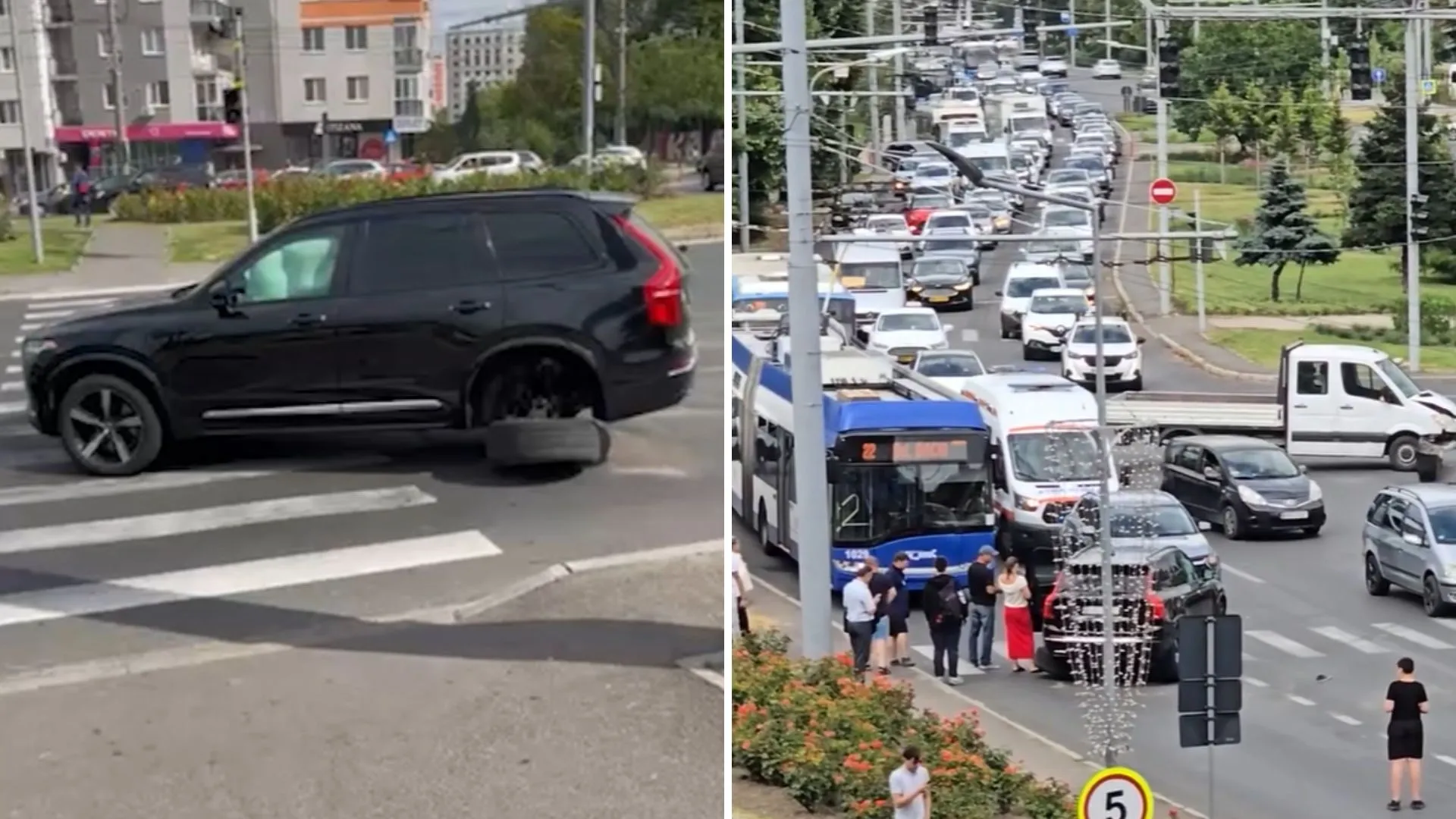 /VIDEO/ Accident pe viaduct: În zonă s-au format ambuteiaje. Cum circulă transportul public
