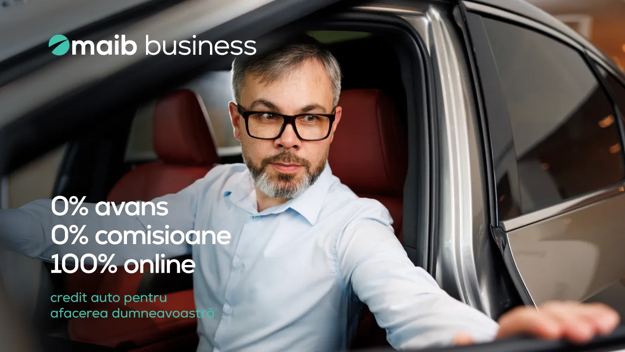 Mobilitatea afacerii dumneavoastră începe cu maib: credit auto pentru companii, cu 0% avans și 0% comisioane /P/