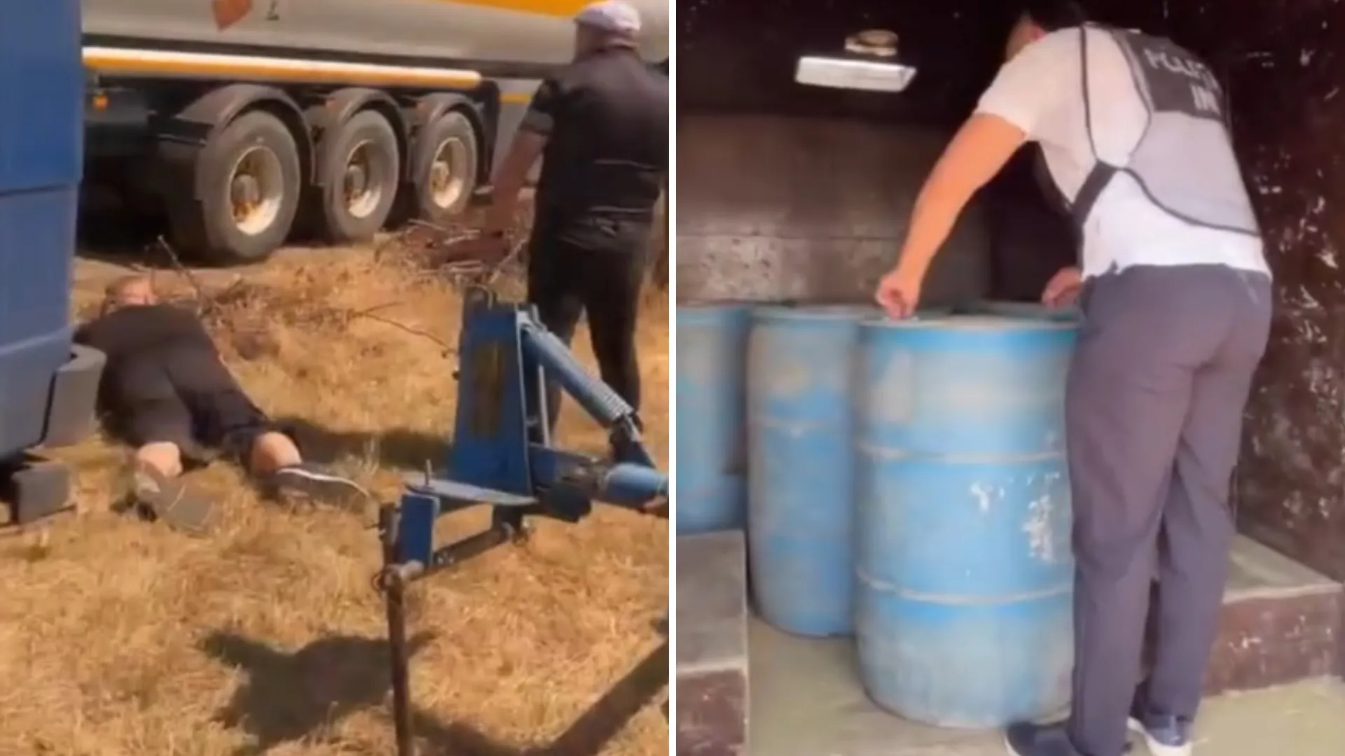 /VIDEO/ Lovitură pentru piața neagră: Butoaie, mașini confiscate și 5 reținuți în flagrant