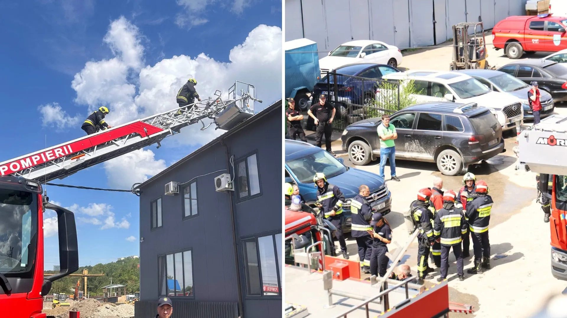 /FOTO/ Incendiu de proporții în Chișinău: 47 de pompieri, mobilizați pentru a stinge flăcările
