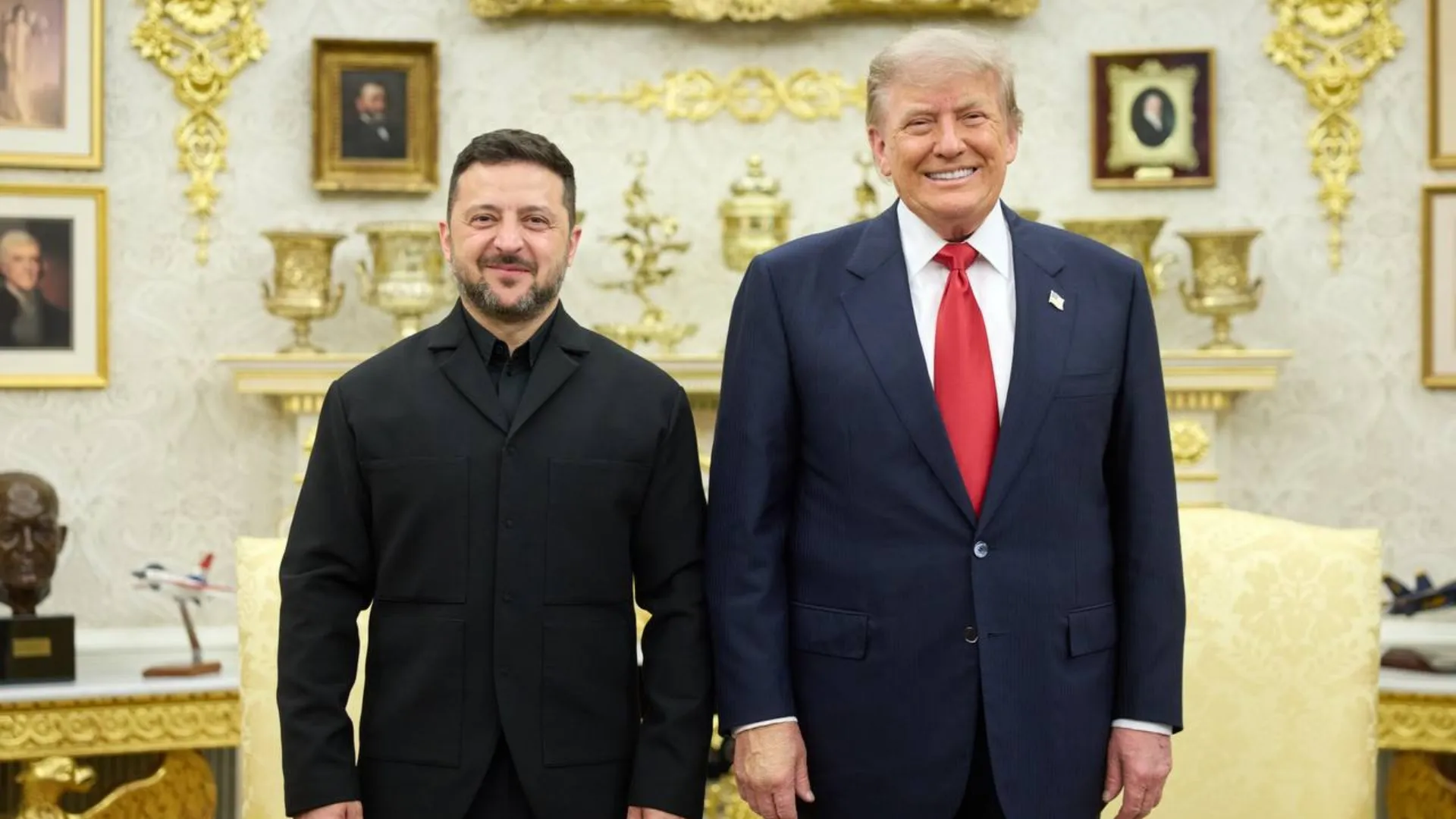 /FOTO/ Negocieri cu ușile închise la Casa Albă: Volodimir Zelenski s-a întâlnit din nou cu Donald Trump