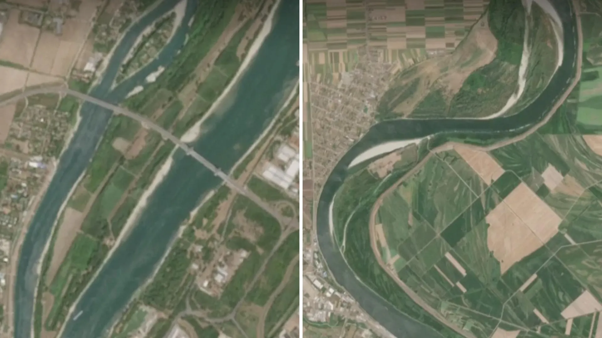 /FOTO/ Dunărea secată, văzută din satelit: Imagini care arată cum s-a retras apa