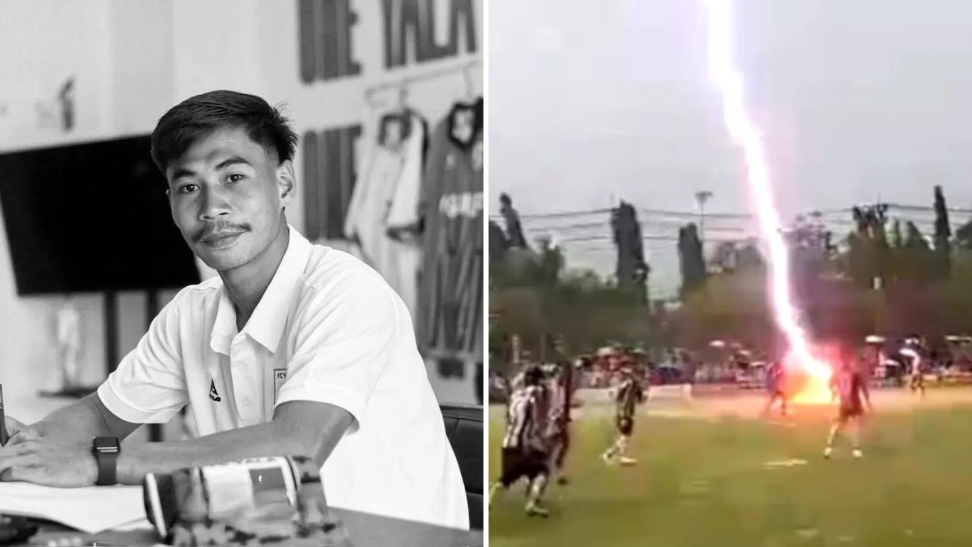/VIDEO/ Tragedie în Thailanda: Un jucător de fotbal a murit lovit de fulger în timpul unui meci
