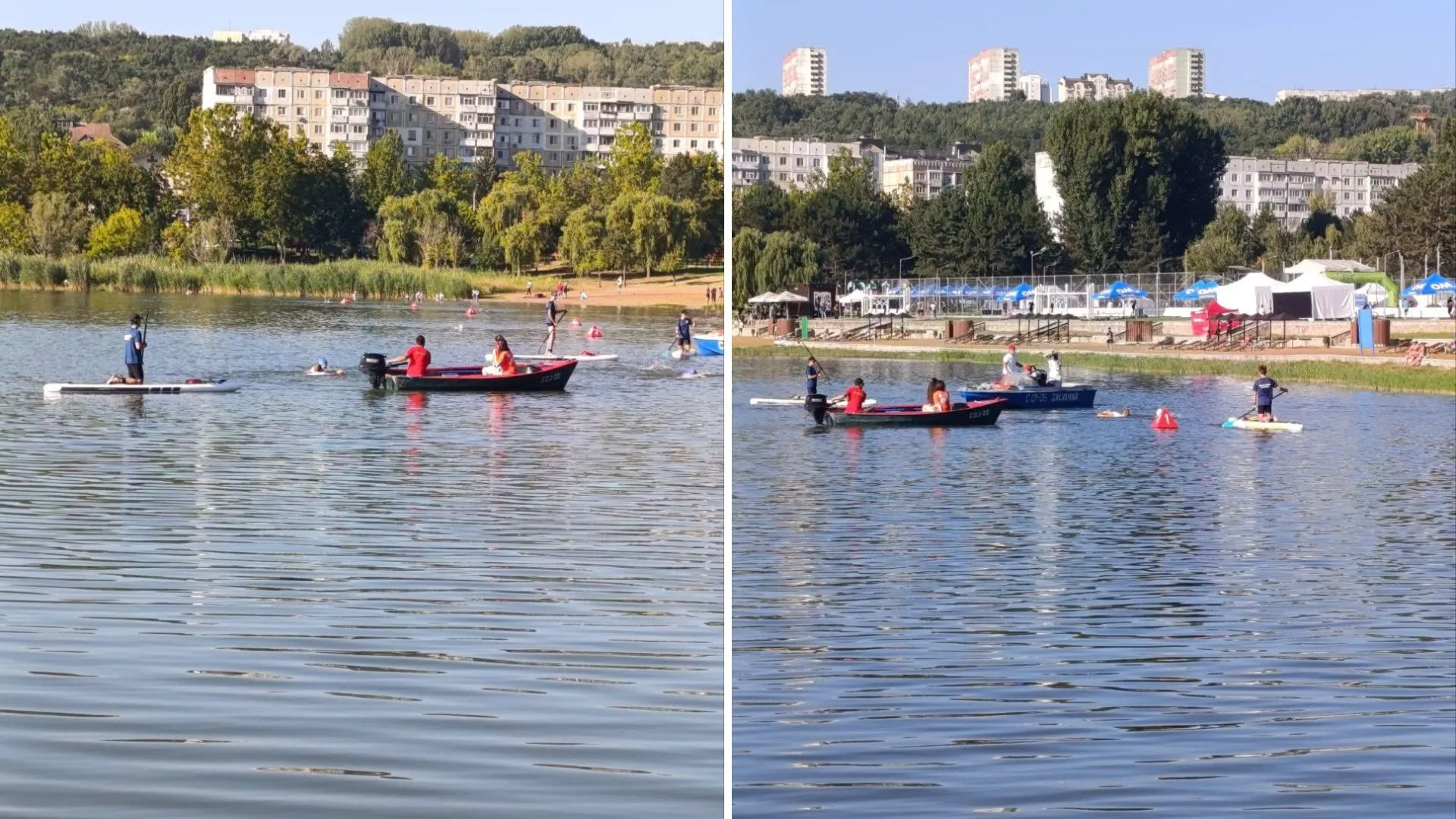 Competiție de triatlon, la un pas de tragedie: Doi sportivi au fost salvați de la înec în Chișinău